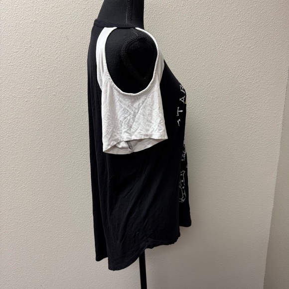 Rock & Republic Americana Eagle Graphic Raglan Tee Black White USA Stars XL - Picture 6 of 9